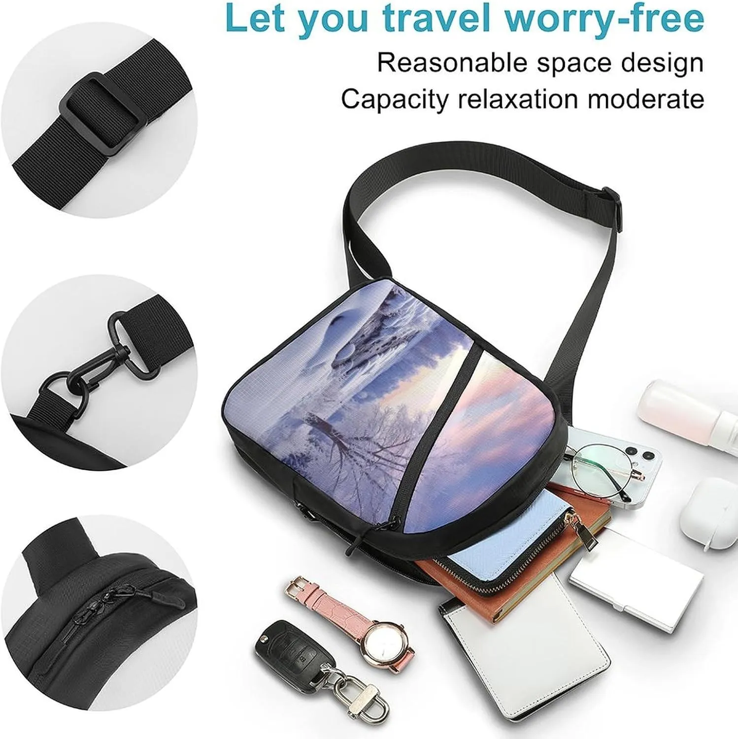 Crossbody Bag for Women Men Chest Bag Weed Striped Sling Bag Crossbody Shoulder Bag Sling Backpack