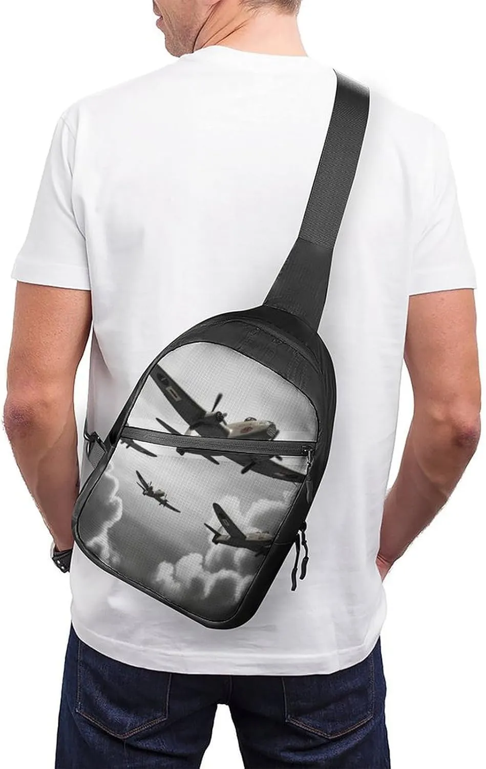 Crossbody Bag for Women Men Chest Bag Weed Striped Sling Bag Crossbody Shoulder Bag Sling Backpack