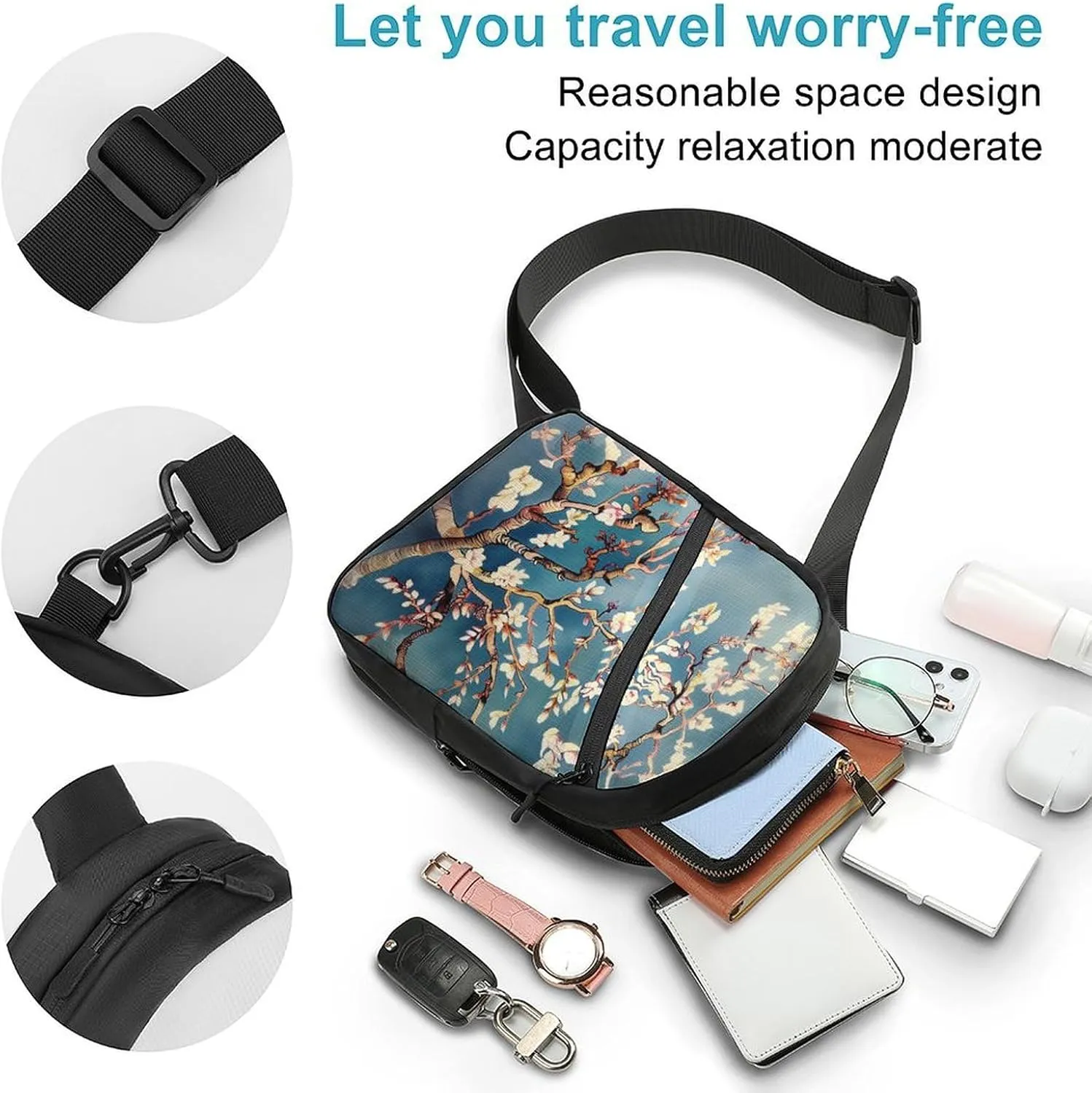 Crossbody Bag for Women Men Chest Bag Weed Striped Sling Bag Crossbody Shoulder Bag Sling Backpack
