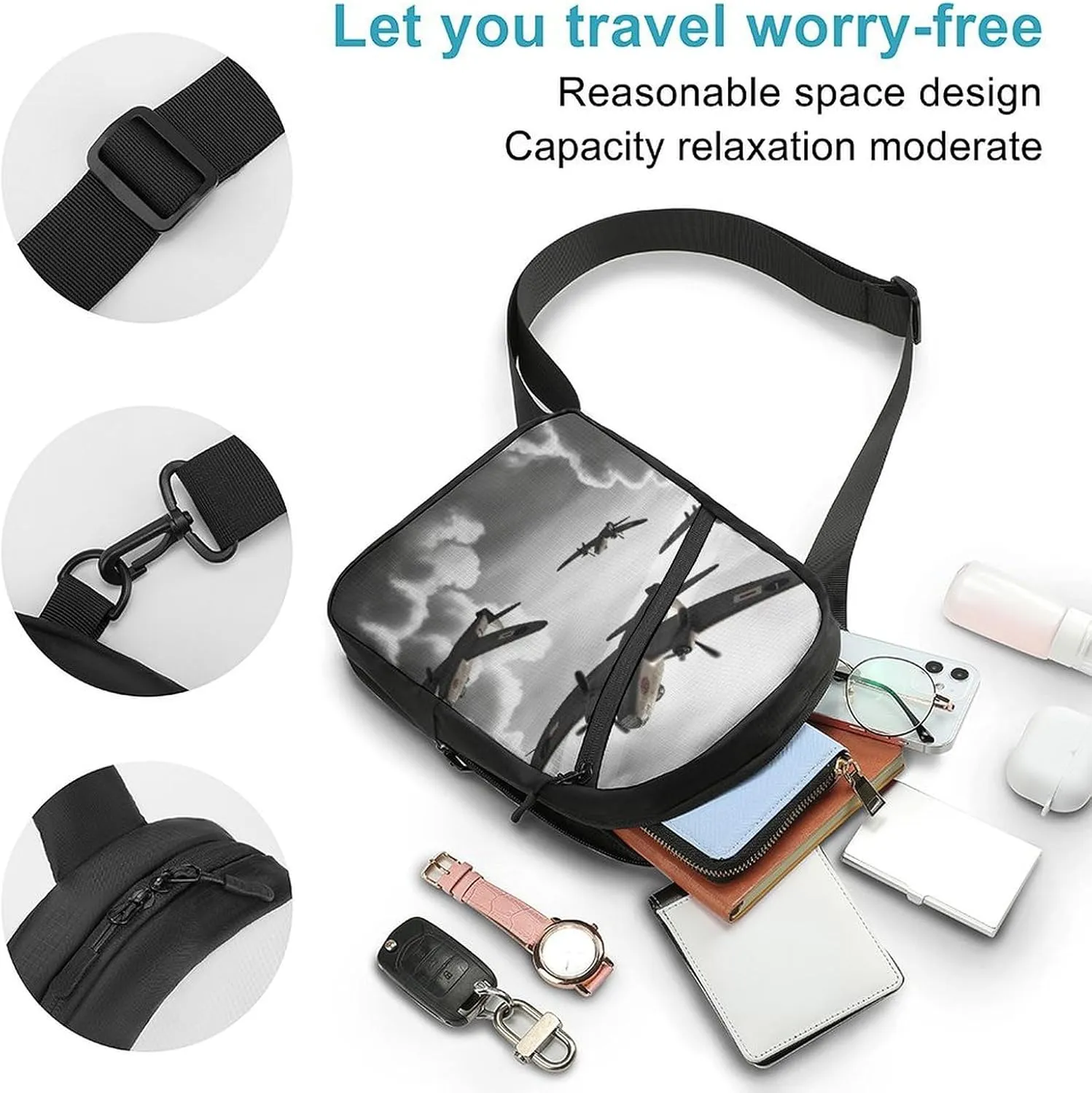 Crossbody Bag for Women Men Chest Bag Weed Striped Sling Bag Crossbody Shoulder Bag Sling Backpack