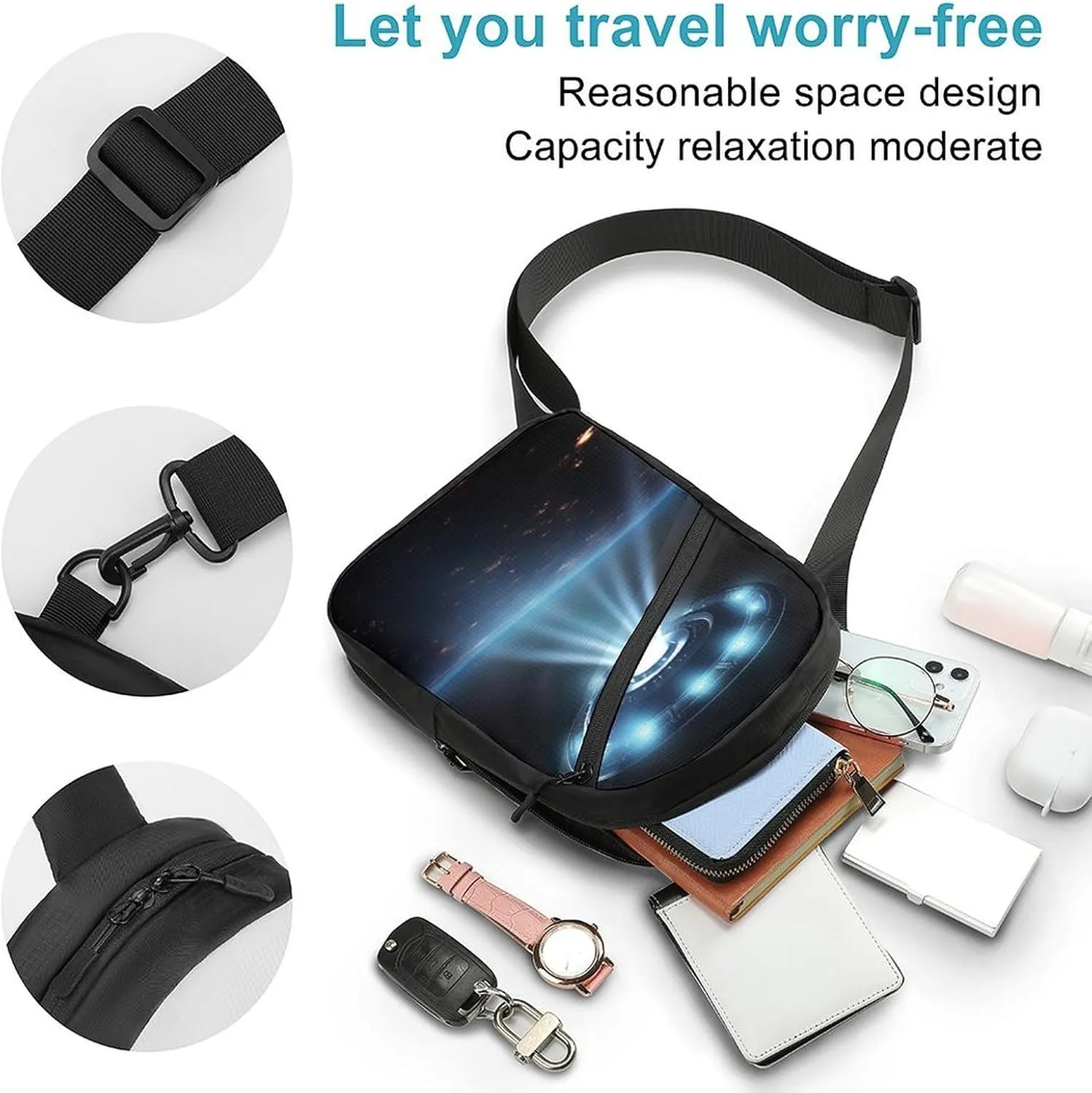 Crossbody Bag for Women Men Chest Bag Weed Striped Sling Bag Crossbody Shoulder Bag Sling Backpack
