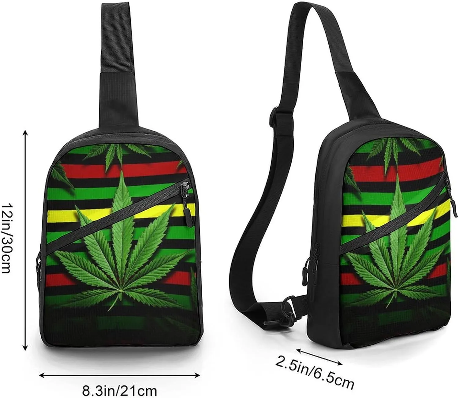 Crossbody Bag for Women Men Chest Bag Weed Striped Sling Bag Crossbody Shoulder Bag Sling Backpack