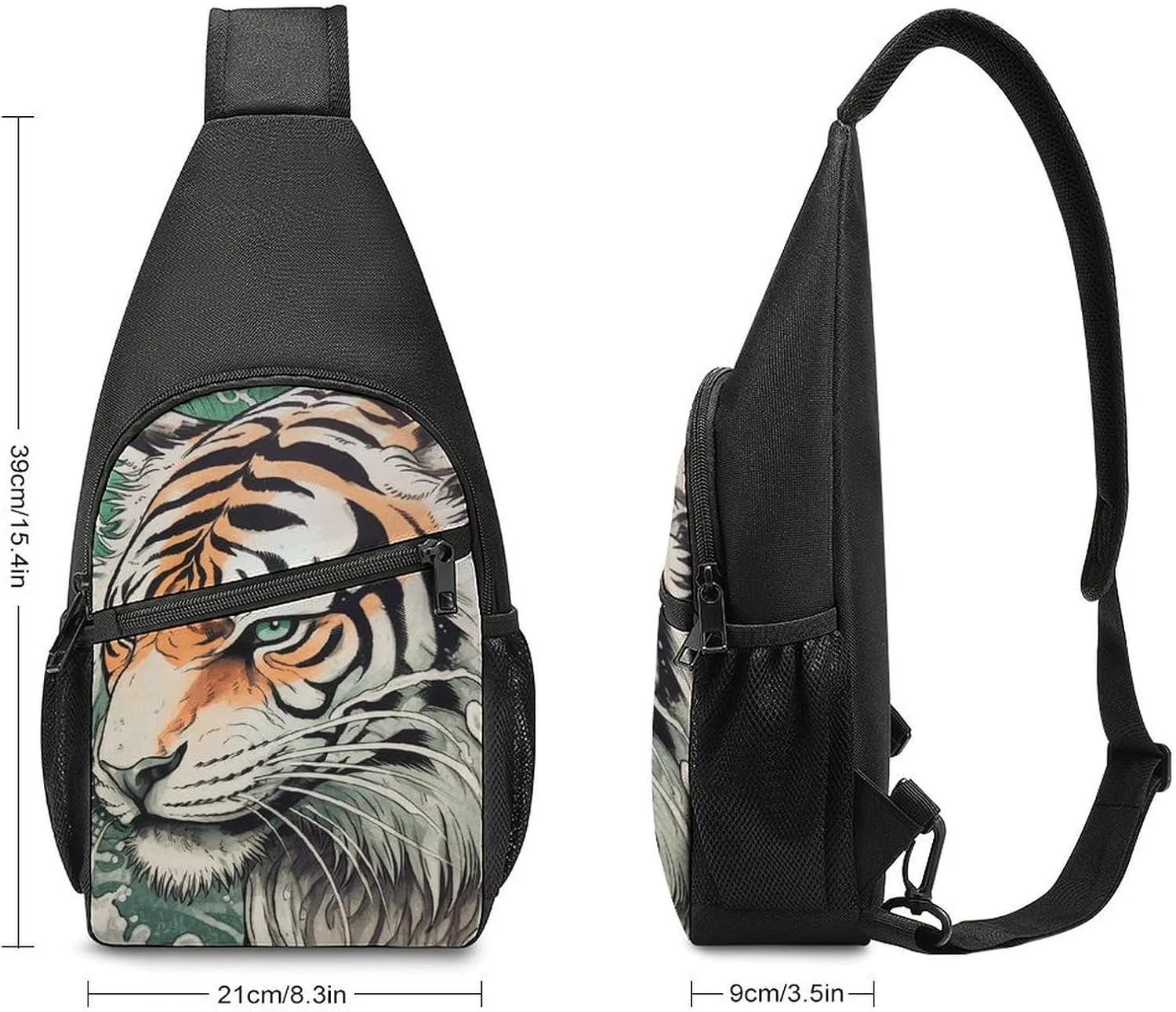 Crossbody Bag for Women Men Sling Bag A Hand Drawn Tiger Chest Bag Crossbody Adjustable Shoulder Bag