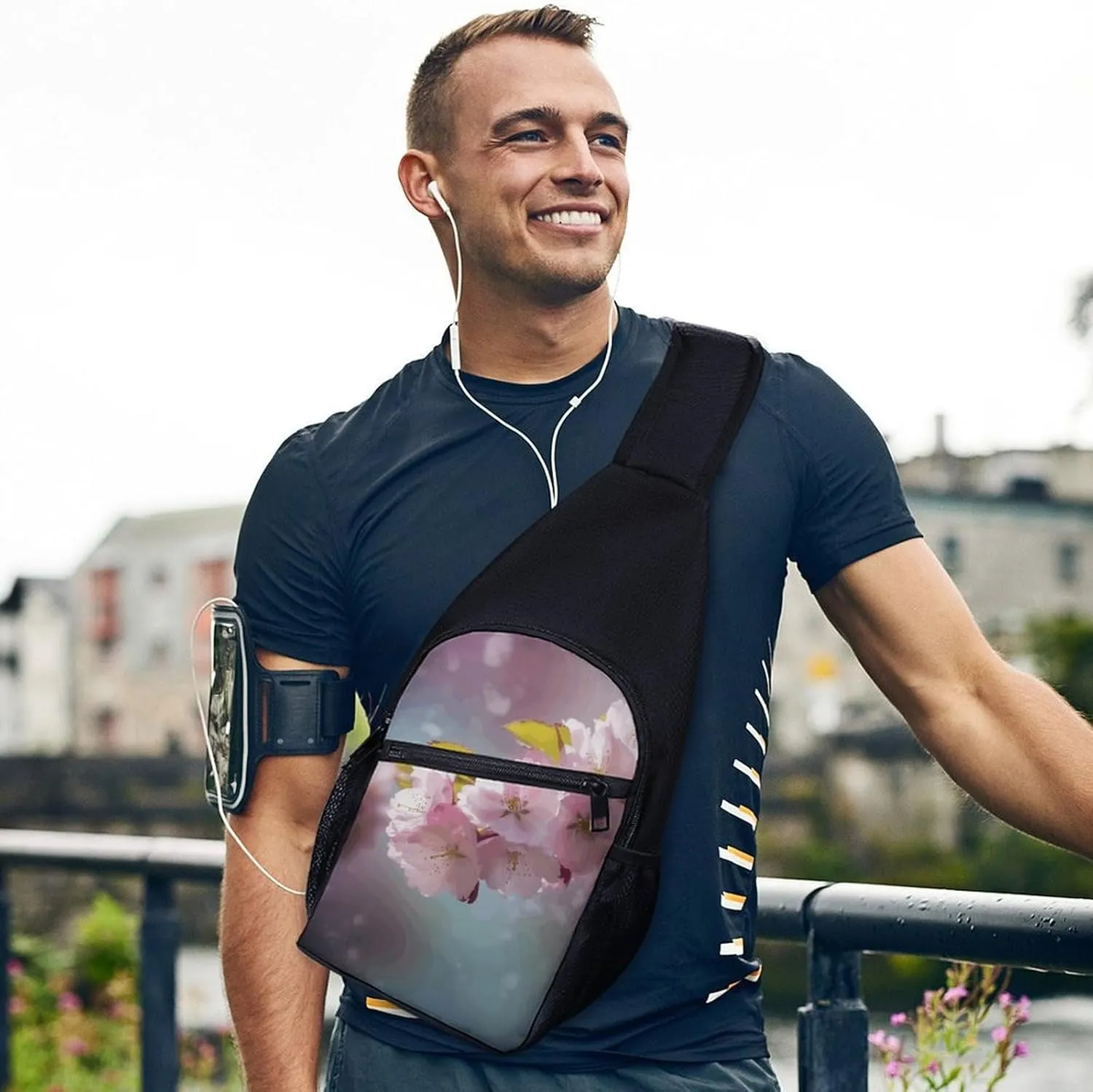 Crossbody Bag for Women Men Sling Bag Cheese Sandwiches Chest Bag Crossbody Adjustable Shoulder Bag