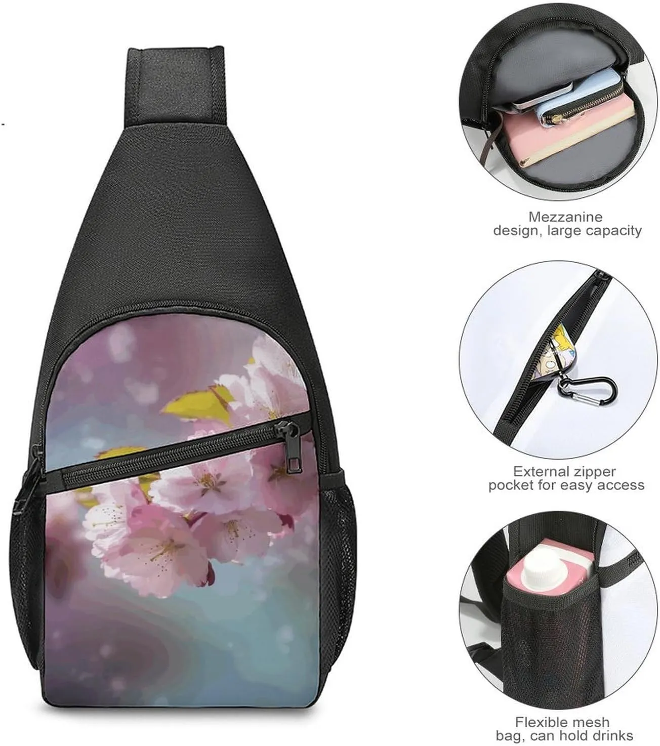 Crossbody Bag for Women Men Sling Bag Cheese Sandwiches Chest Bag Crossbody Adjustable Shoulder Bag