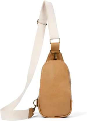 Crossbody Bag - Small Diaper Bag With Plain Ivory Strap, Compact Crossbody Bags for Women & Men, Sling Bag for Women