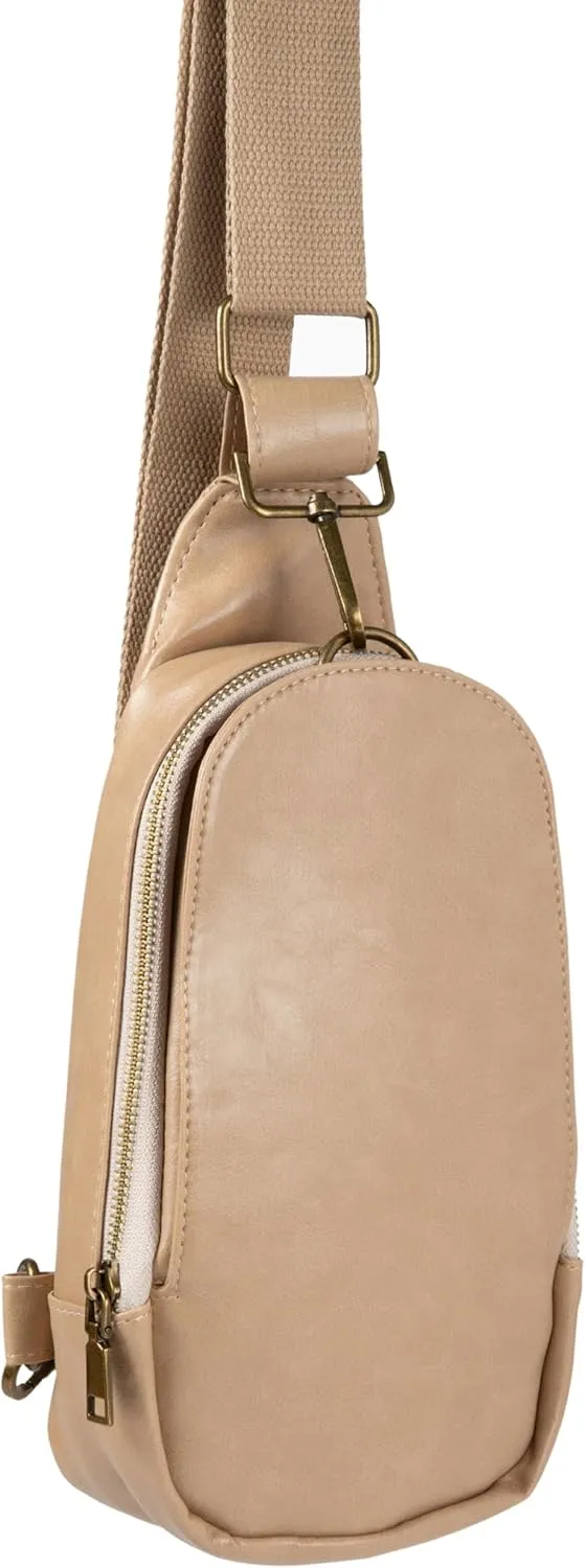 Crossbody Bag - Small Diaper Bag With Plain Ivory Strap, Compact Crossbody Bags for Women & Men, Sling Bag for Women