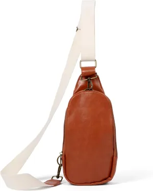 Crossbody Bag - Small Diaper Bag With Plain Ivory Strap, Compact Crossbody Bags for Women & Men, Sling Bag for Women