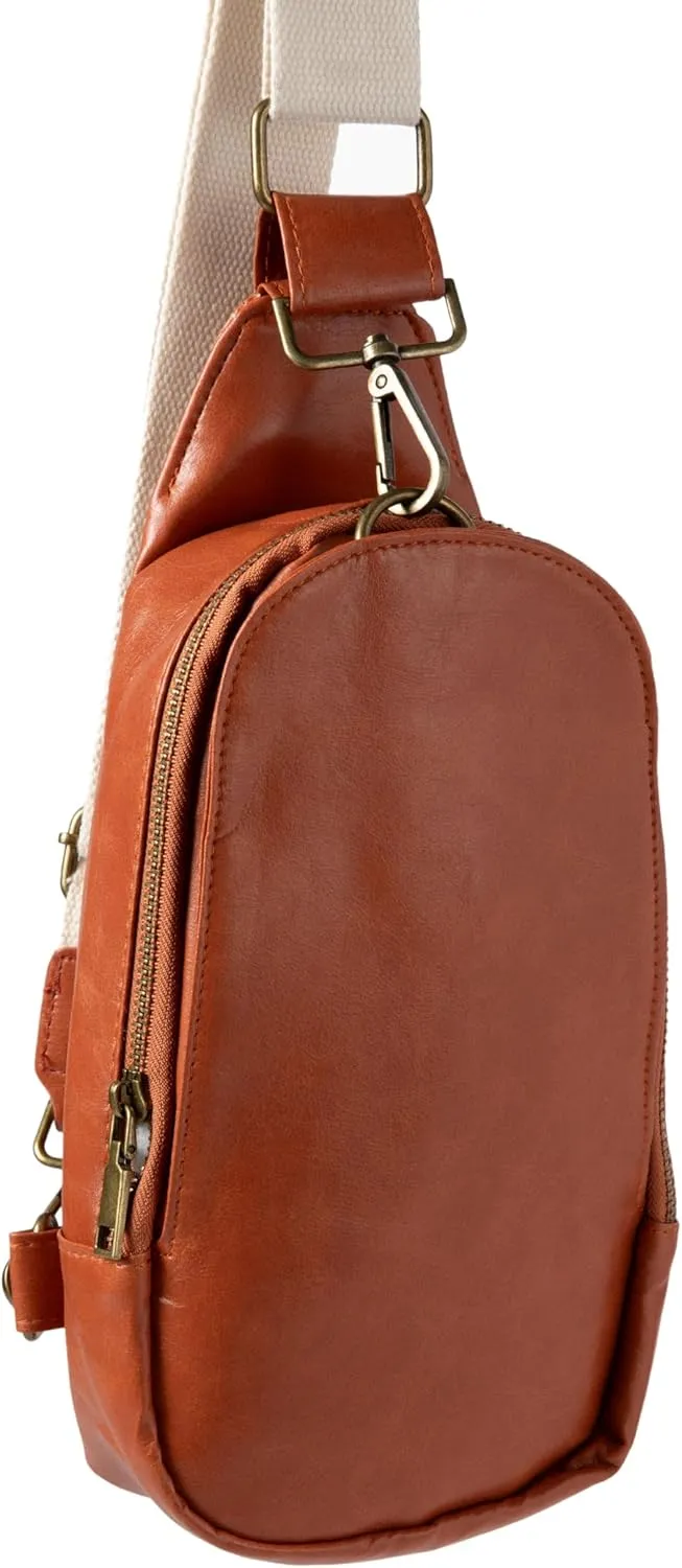 Crossbody Bag - Small Diaper Bag With Plain Ivory Strap, Compact Crossbody Bags for Women & Men, Sling Bag for Women