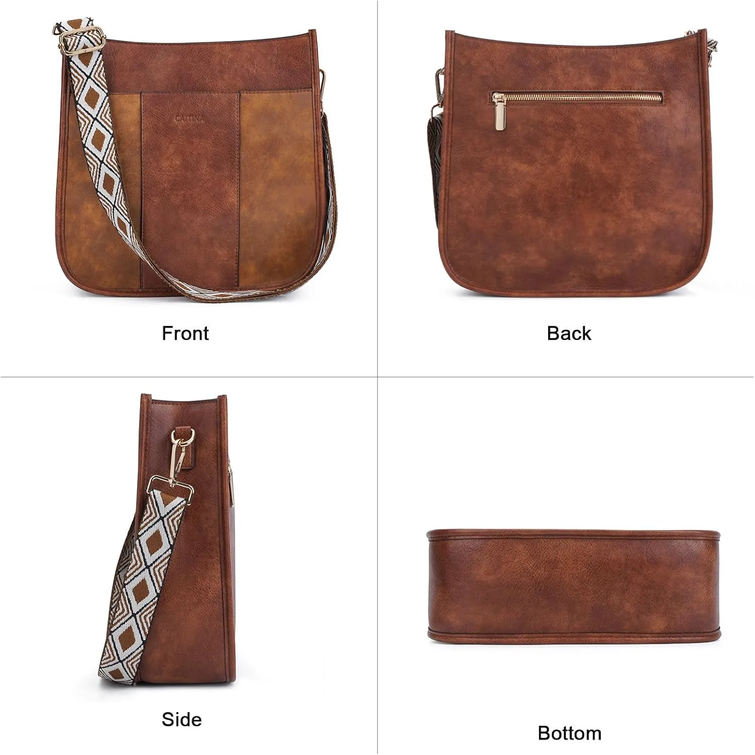 Crossbody Bag Women Vegan Leather Hobo Handbag Trendy Crossbody Shoulder Bag Purses For Women with 2 Adjustable Strap
