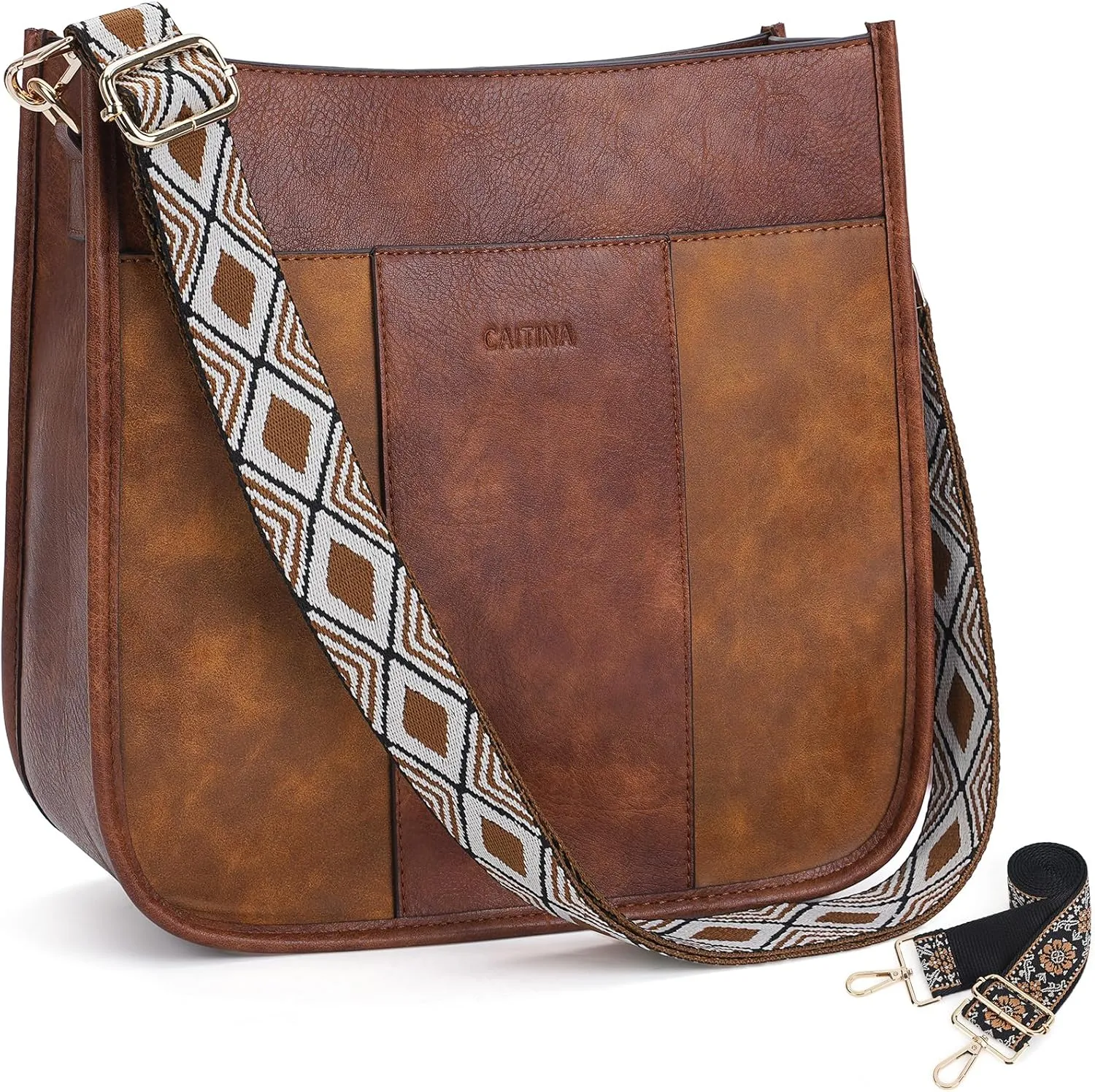 Crossbody Bag Women Vegan Leather Hobo Handbag Trendy Crossbody Shoulder Bag Purses For Women with 2 Adjustable Strap