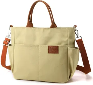 Crossbody Bags for Women Canvas Purses Large Capacity Shoulder Handbags with Adjustable Wide Strap Tote Bag for Women Khaki