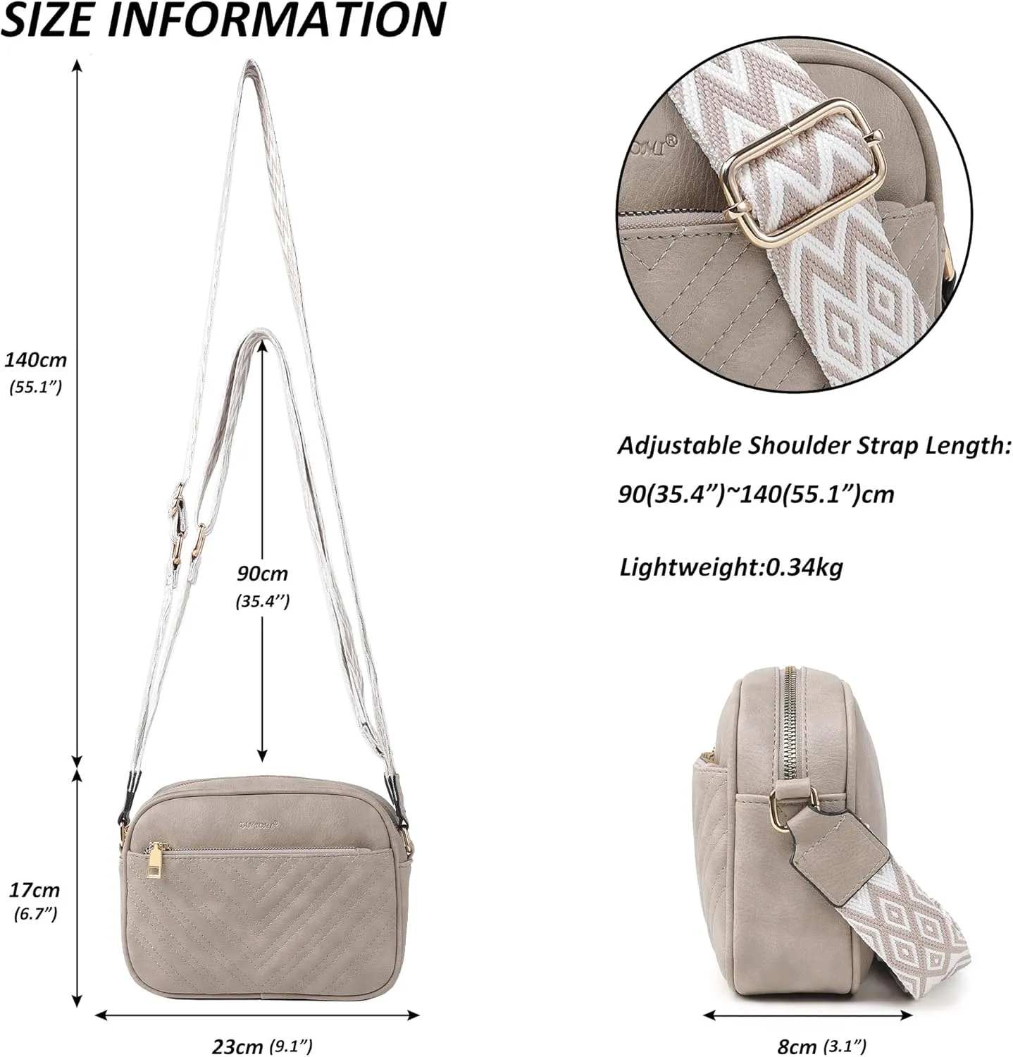 Crossbody Bags for Women Elegant Purse with Adjustable Wide Shoulder Bag for Daily Travel