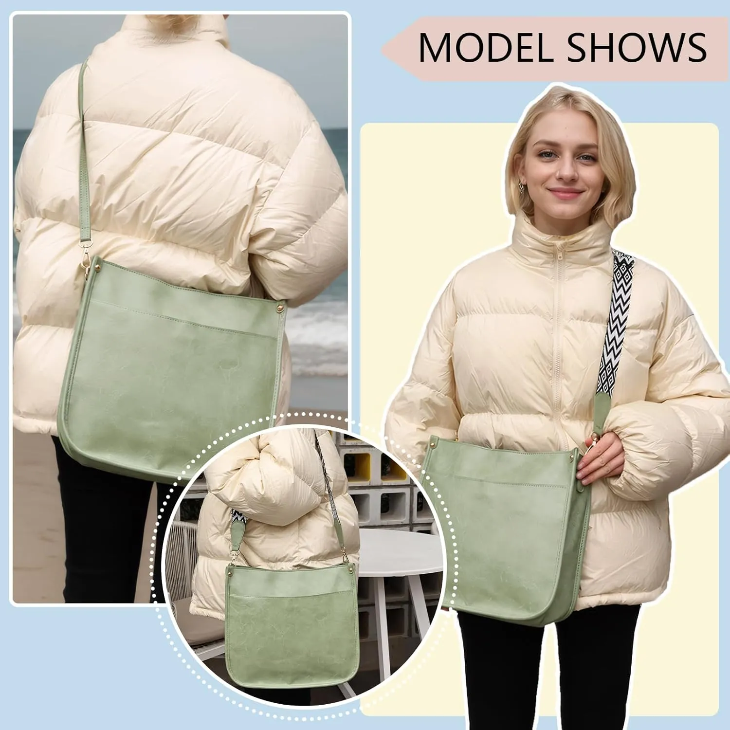 Crossbody Bags for Women Handbags Shoulder Bag with Adjustable Strap Women's Crossbody Purses Vegen Leather Hobo Bags