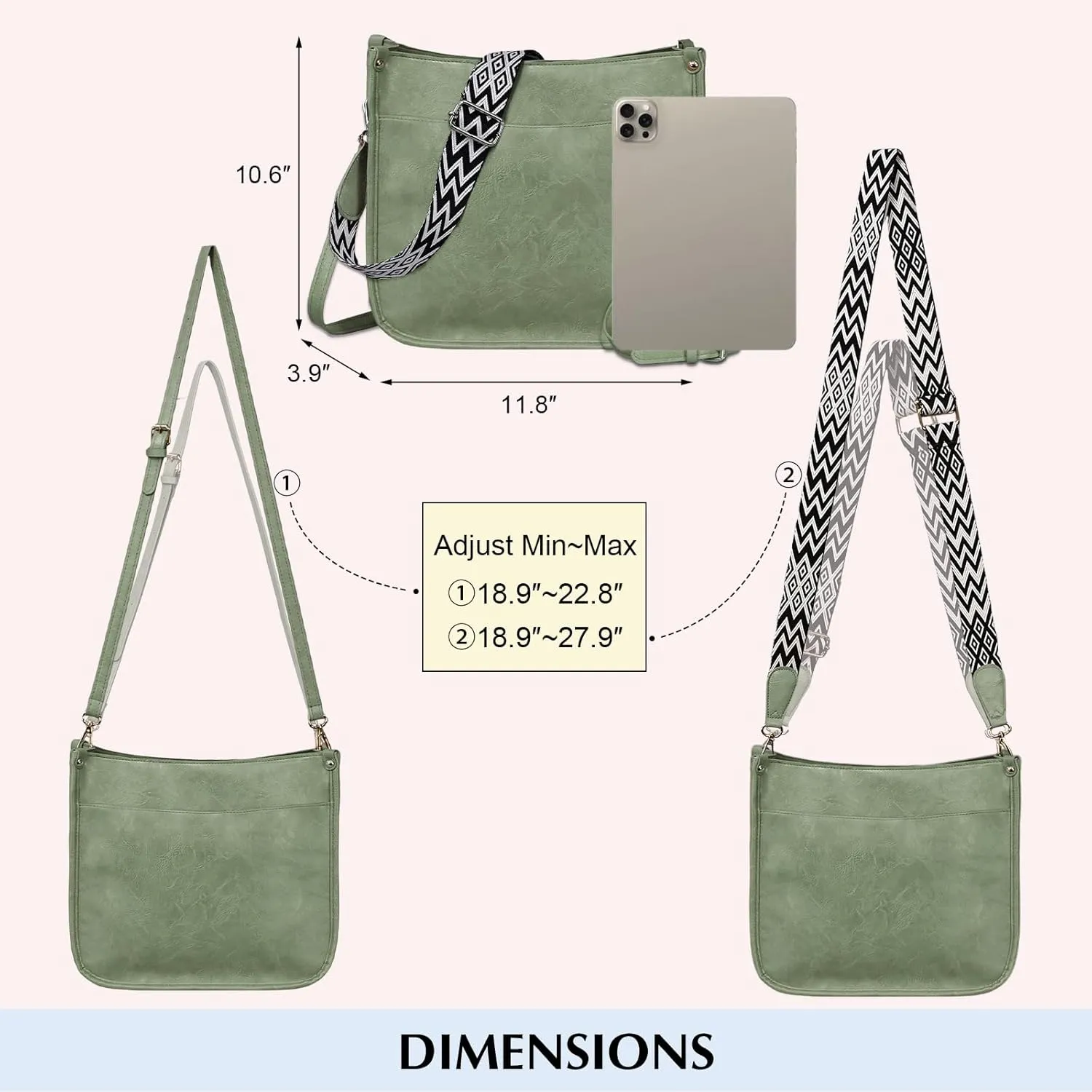 Crossbody Bags for Women Handbags Shoulder Bag with Adjustable Strap Women's Crossbody Purses Vegen Leather Hobo Bags