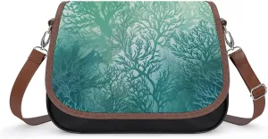 Crossbody Bags for Women Purses Green Sea Blue Seaweed Printed Handbags for Women Sling Bag for Women's Daily Life Or Work