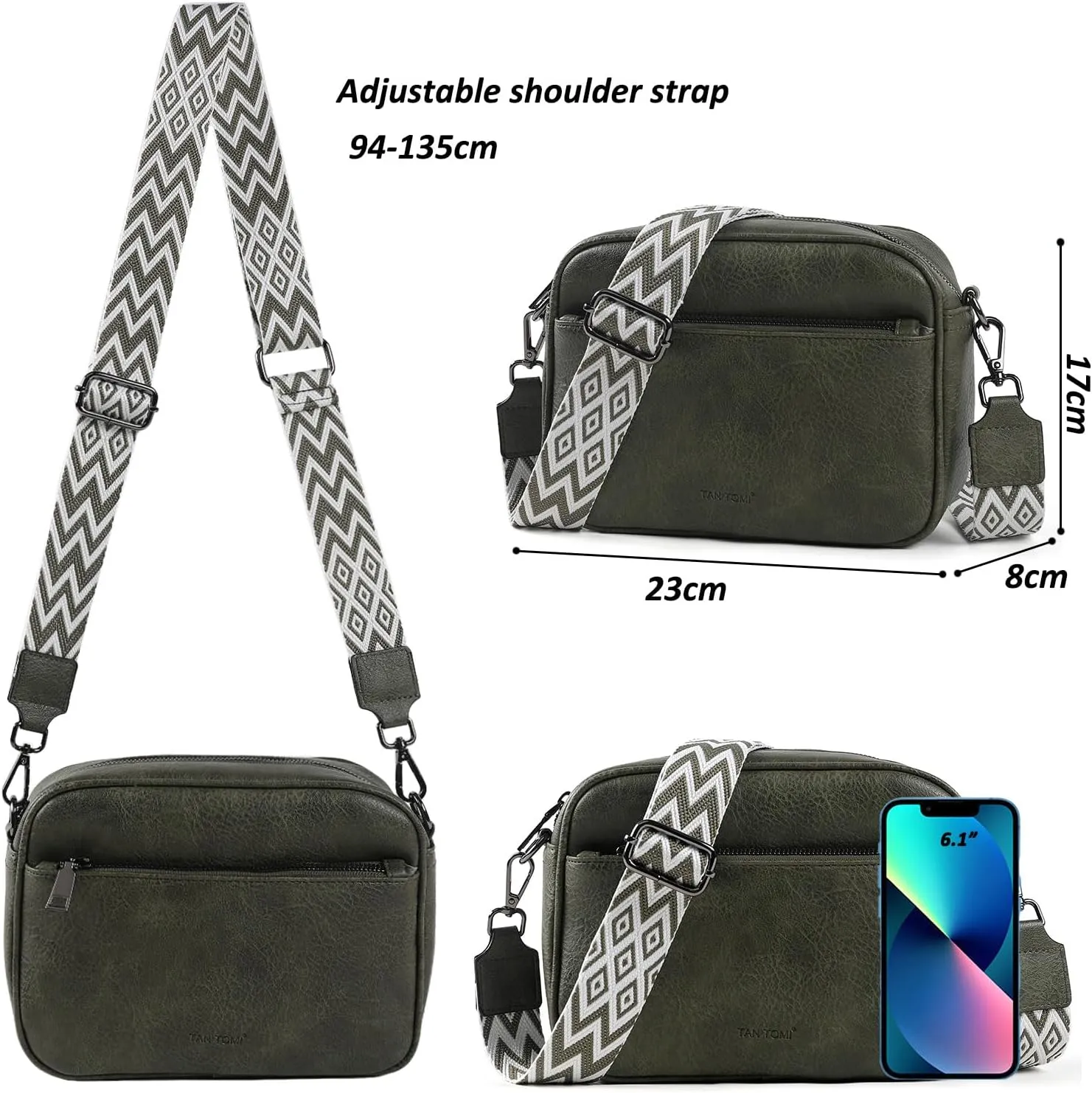Crossbody Bags for Women Shoulder Bag Multifunctional Handbags with Compartments Small Purse with Wide Strap