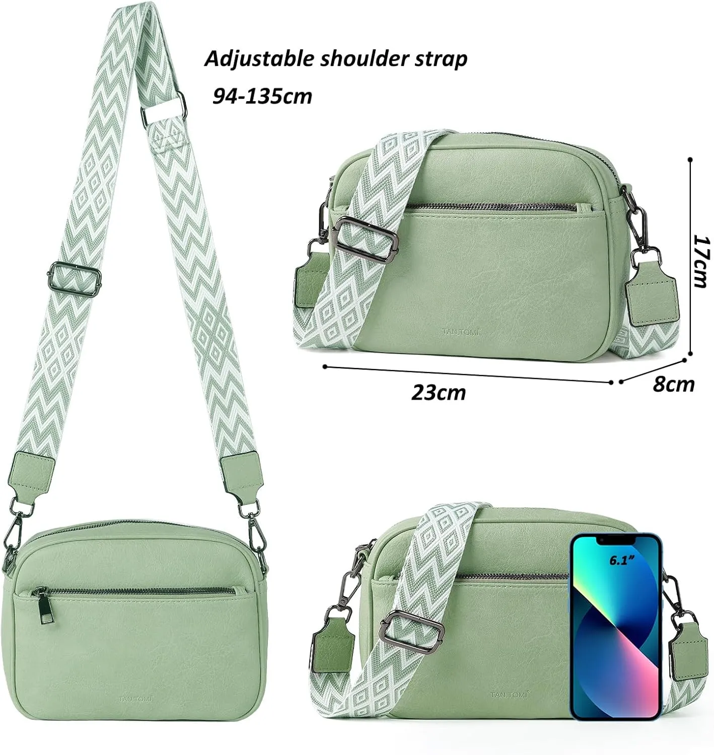 Crossbody Bags for Women Shoulder Bag Multifunctional Handbags with Compartments Small Purse with Wide Strap