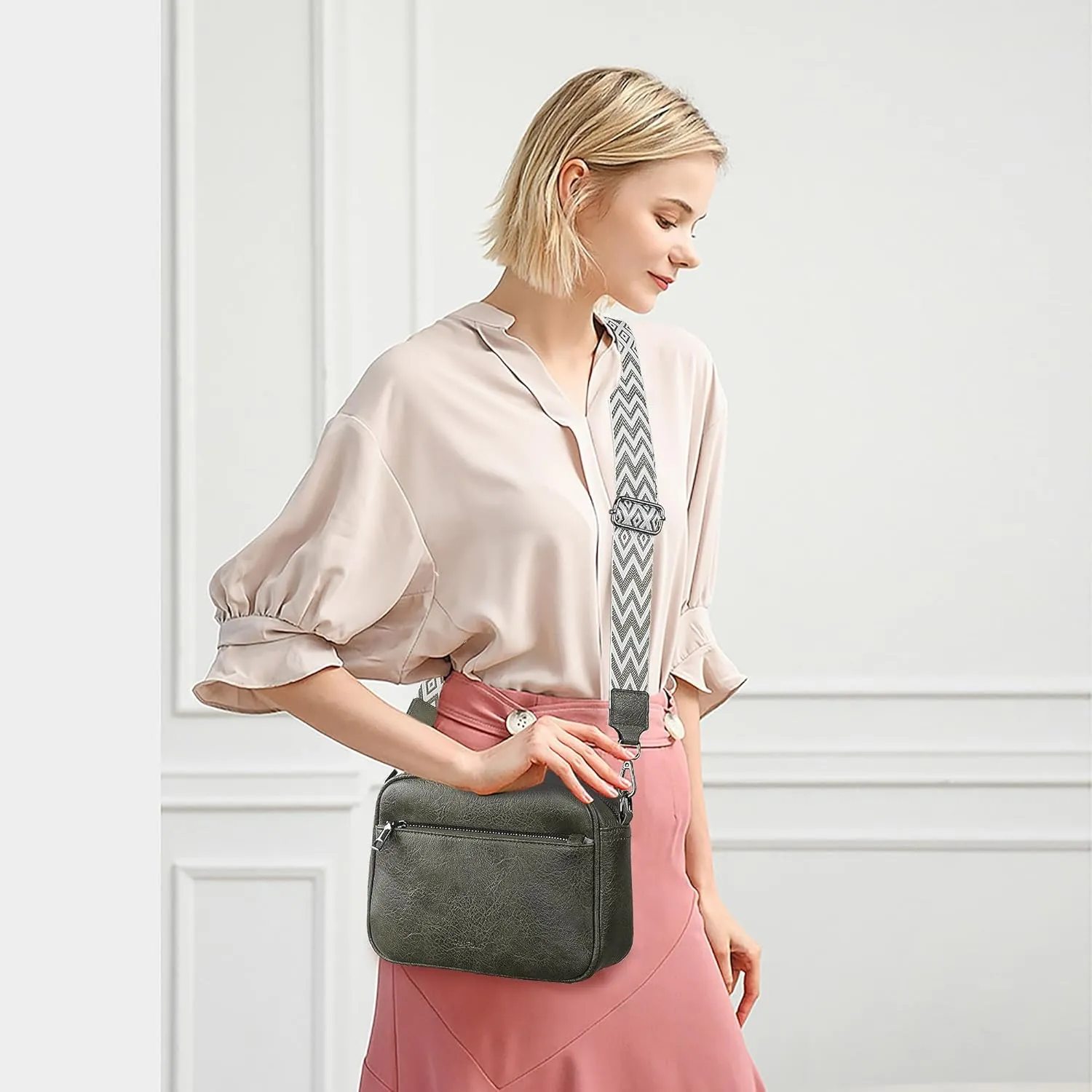 Crossbody Bags for Women Shoulder Bag Multifunctional Handbags with Compartments Small Purse with Wide Strap