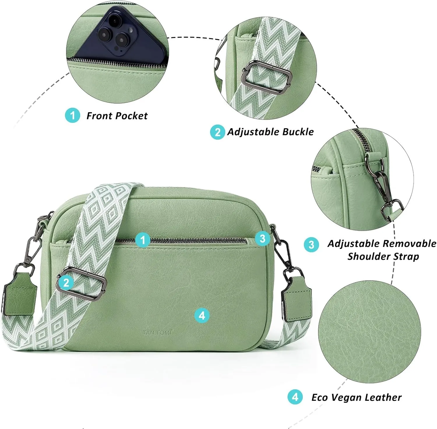 Crossbody Bags for Women Shoulder Bag Multifunctional Handbags with Compartments Small Purse with Wide Strap