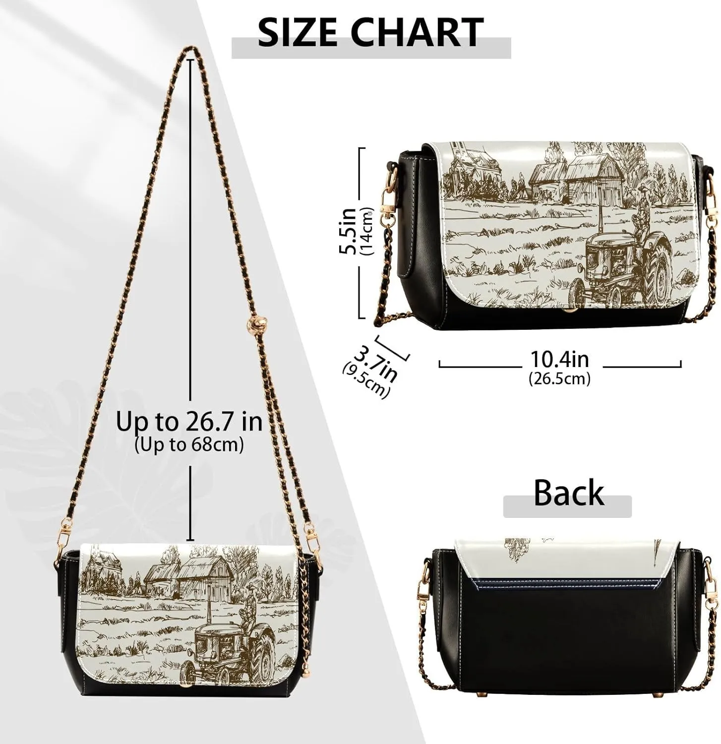 Crossbody Bags for Women Trendy Women's Black Shoulder Bag Small PU Leather Flap Cross Body Bag Handbags