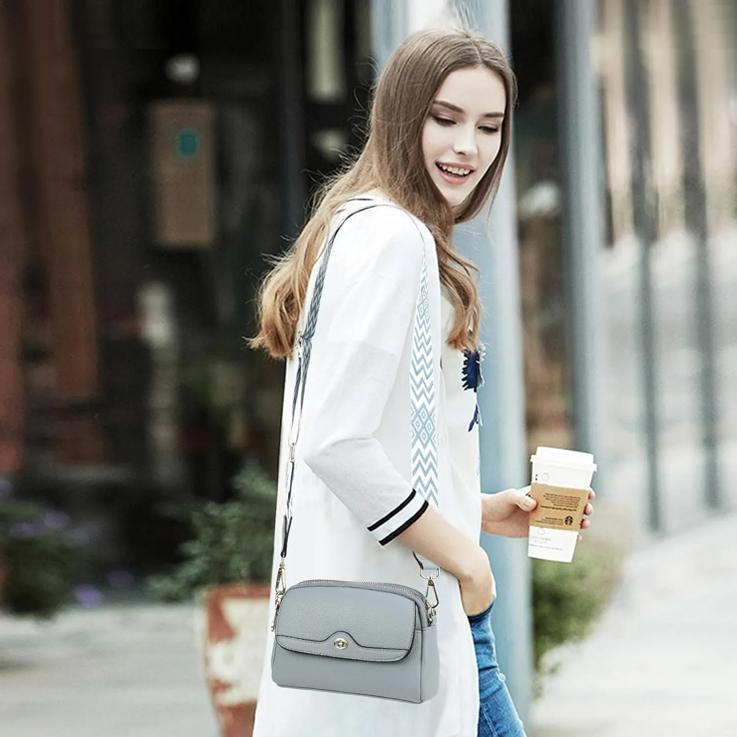 Crossbody Bags for Women, Vegan Leather Shoulder Handbags 2024，Purses for Women with Adjustable Wide Strap