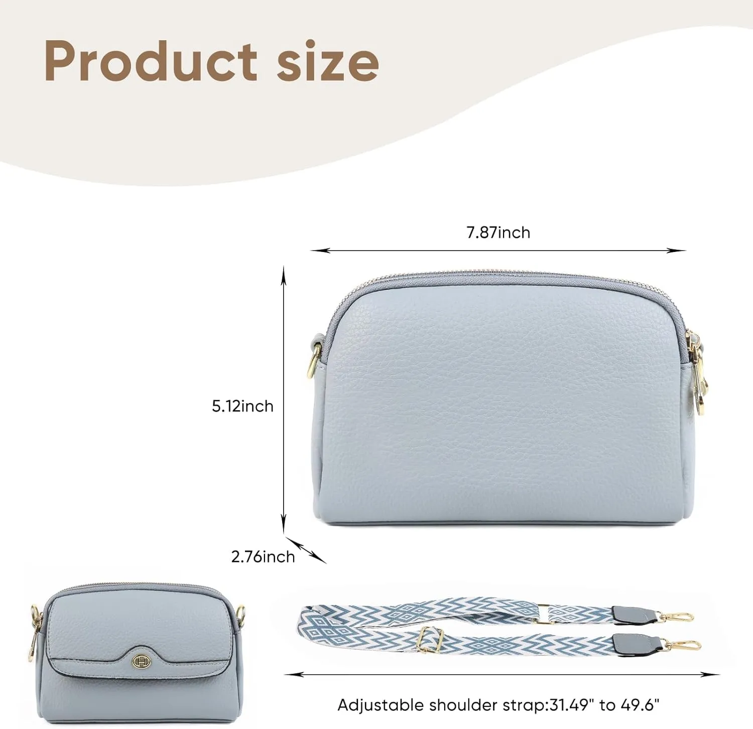 Crossbody Bags for Women, Vegan Leather Shoulder Handbags 2024，Purses for Women with Adjustable Wide Strap
