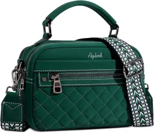 Crossbody Bags for Women Vegan Leather Shoulder Handbags Small Cross Body Purses for Women Trendy with Wide Strap