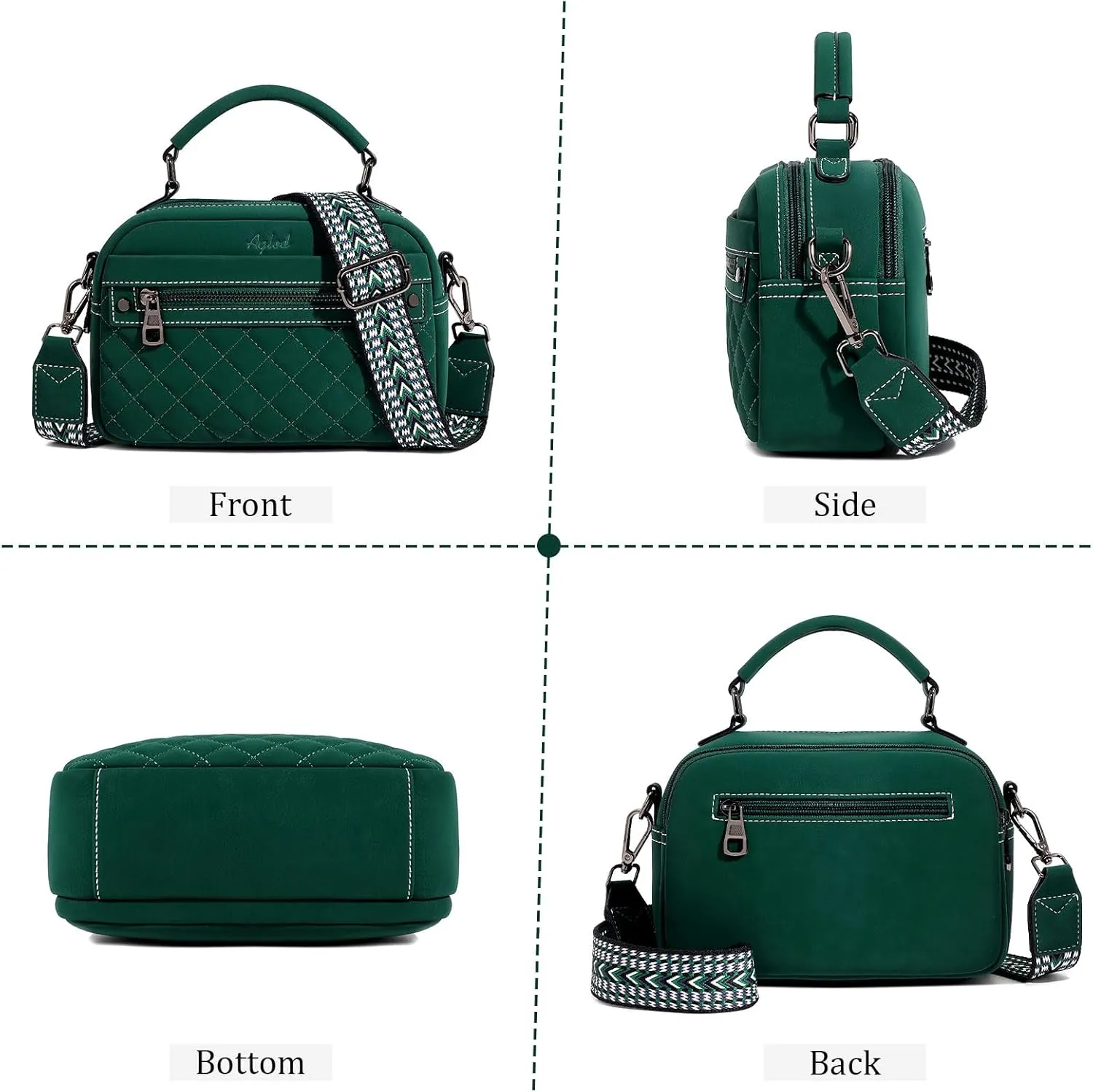 Crossbody Bags for Women Vegan Leather Shoulder Handbags Small Cross Body Purses for Women Trendy with Wide Strap