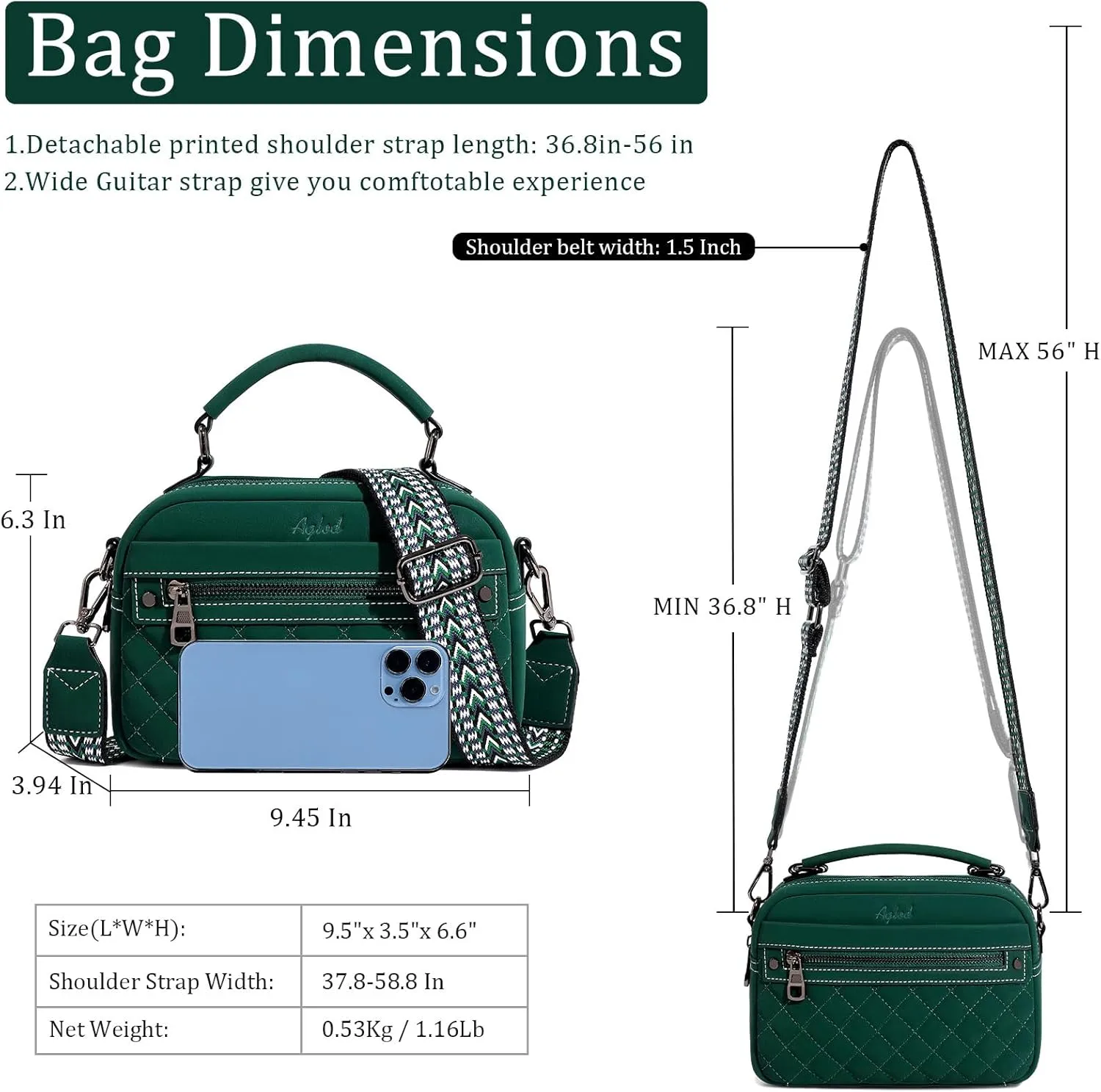Crossbody Bags for Women Vegan Leather Shoulder Handbags Small Cross Body Purses for Women Trendy with Wide Strap