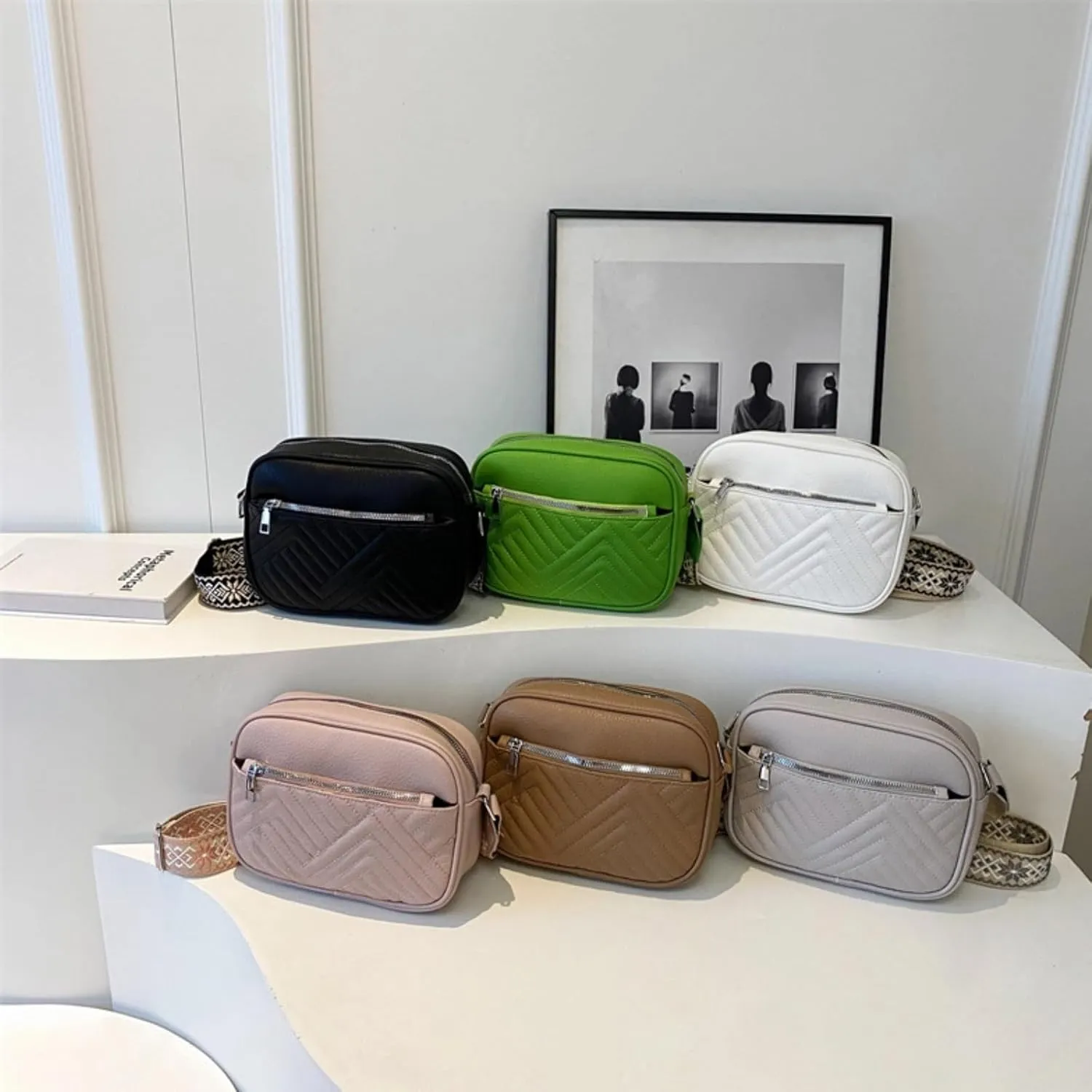 Crossbody Bags For Women with Wide Adjustable Strap Shoulder Bag Cross Body Bag PU Leather Trendy Purse Small Handbags