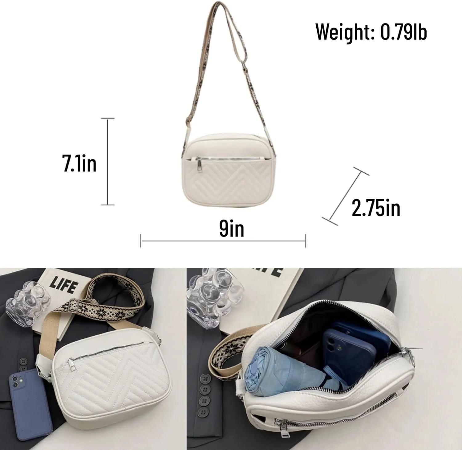 Crossbody Bags For Women with Wide Adjustable Strap Shoulder Bag Cross Body Bag PU Leather Trendy Purse Small Handbags