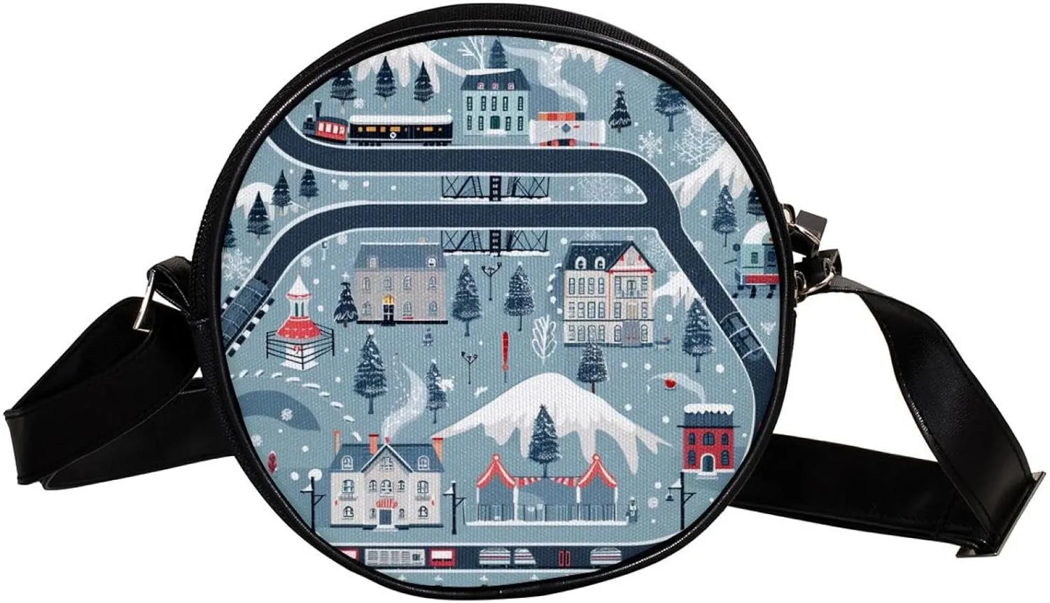 Crossbody Bags for Women,Crossbody Bag Men,Small Sling Bag,Cartoon Train Railway Game Mat,Crossbody Purse