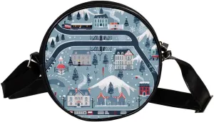 Crossbody Bags for Women,Crossbody Bag Men,Small Sling Bag,Cartoon Train Railway Game Mat,Crossbody Purse