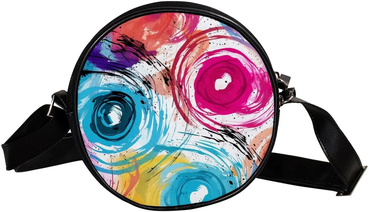 Crossbody Bags for Women,Crossbody Bag Men,Small Sling Bag,Circles Colorful Doodle Swirl,Crossbody Purse