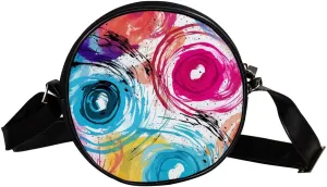 Crossbody Bags for Women,Crossbody Bag Men,Small Sling Bag,Circles Colorful Doodle Swirl,Crossbody Purse