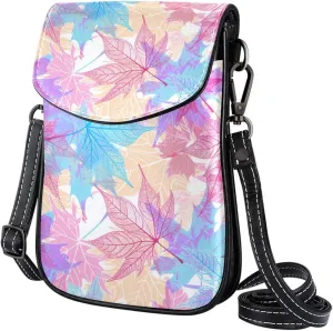 Crossbody Bags for Women,Crossbody Bag Men,Small Sling Bag,Color Texture Transplant Leaves,Crossbody Purse