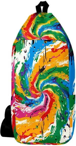 Crossbody Bags for Women,Crossbody Bag Men,Small Sling Bag,Colorful Picture Rainbow Swirl,Crossbody Purse