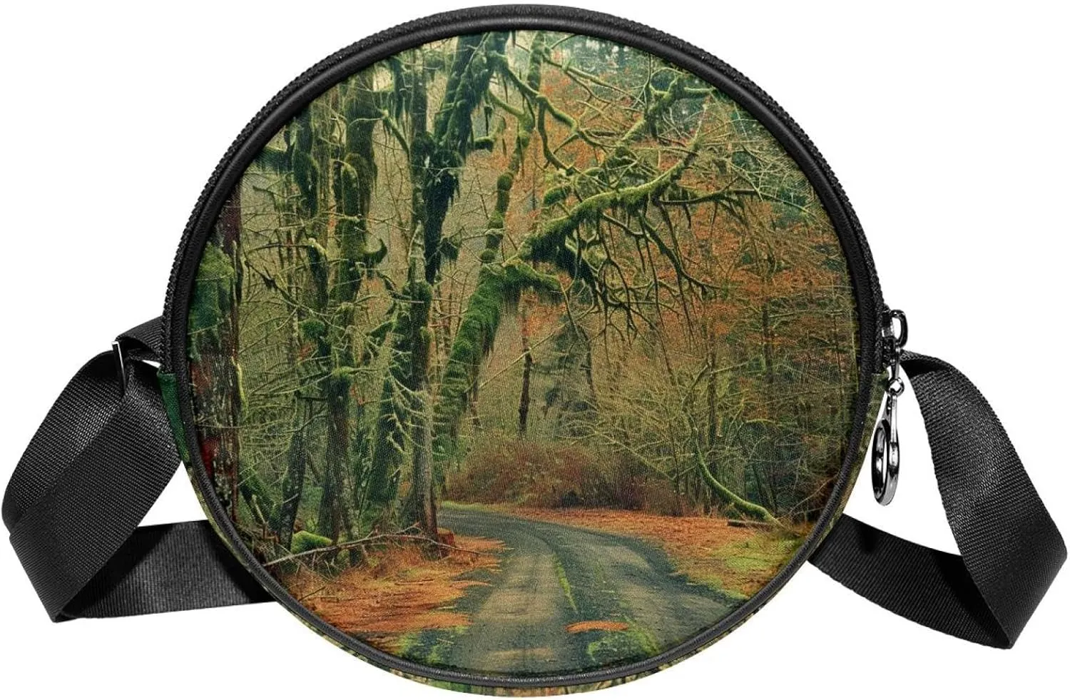 Crossbody Bags for Women,Crossbody Bag Men,Small Sling Bag,Scenic Road in Forest,Crossbody Purse