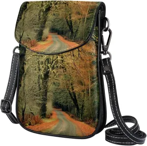 Crossbody Bags for Women,Crossbody Bag Men,Small Sling Bag,Scenic Road in Forest,Crossbody Purse