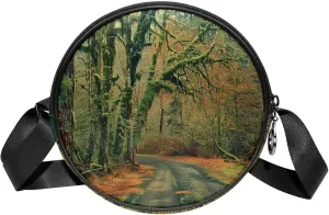 Crossbody Bags for Women,Crossbody Bag Men,Small Sling Bag,Scenic Road in Forest,Crossbody Purse