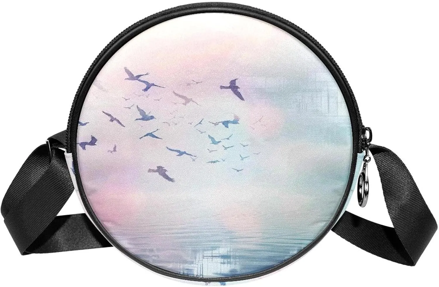 Crossbody Bags for Women,Crossbody Bag Men,Small Sling Bag,White Seagull Clouds Ocean,Crossbody Purse