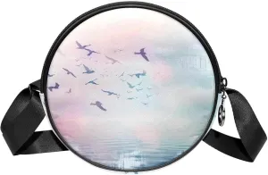 Crossbody Bags for Women,Crossbody Bag Men,Small Sling Bag,White Seagull Clouds Ocean,Crossbody Purse