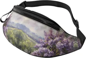 Crossbody Fanny Packs for Women Men - Lilacs Teapot Scenic Painting Running Waist Bag Travel Belt Bag for Women Men