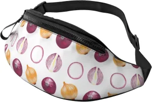 Crossbody Fanny Packs for Women Men - Onion funny Running Belt Bag Travel Waist Bag for Women Men