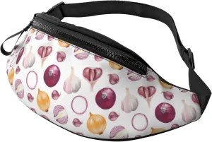 Crossbody Fanny Packs for Women Men - Onion garlic funny Running Belt Bag Travel Waist Bag for Women Men