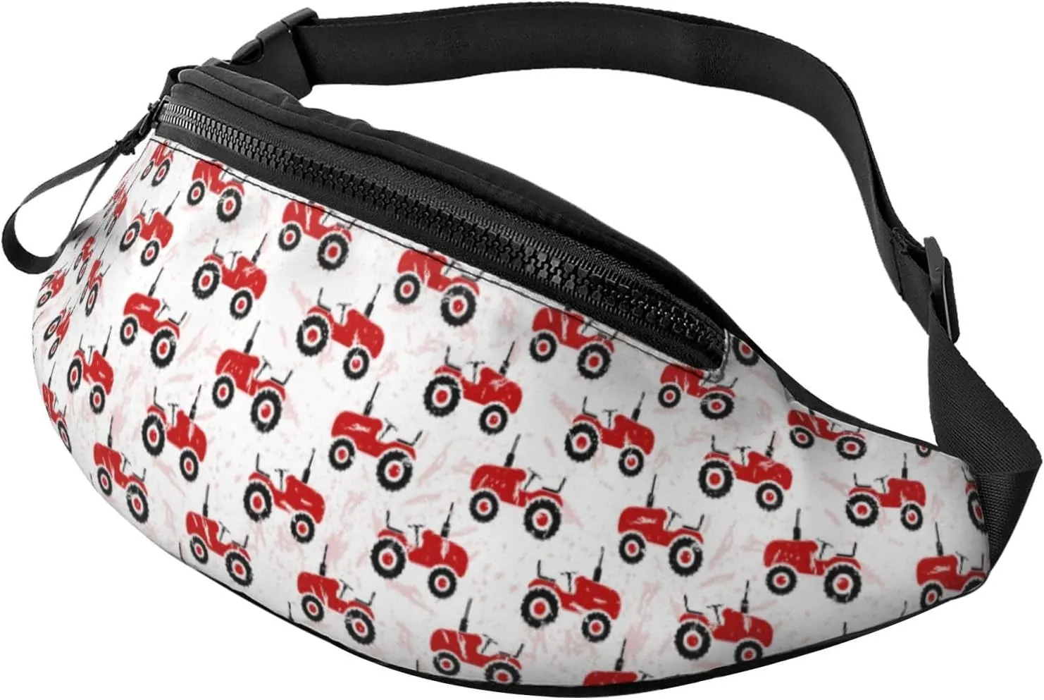 Crossbody Fanny Packs for Women Men - Red Wheeled Tractors Running Waist Bag Travel Belt Bag for Women Men