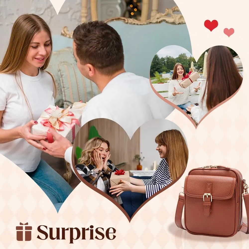 Crossbody Leather Bag for Women, Multi-Slot Multifunctional Large Capacity Bags Adjustable Shoulder Bags