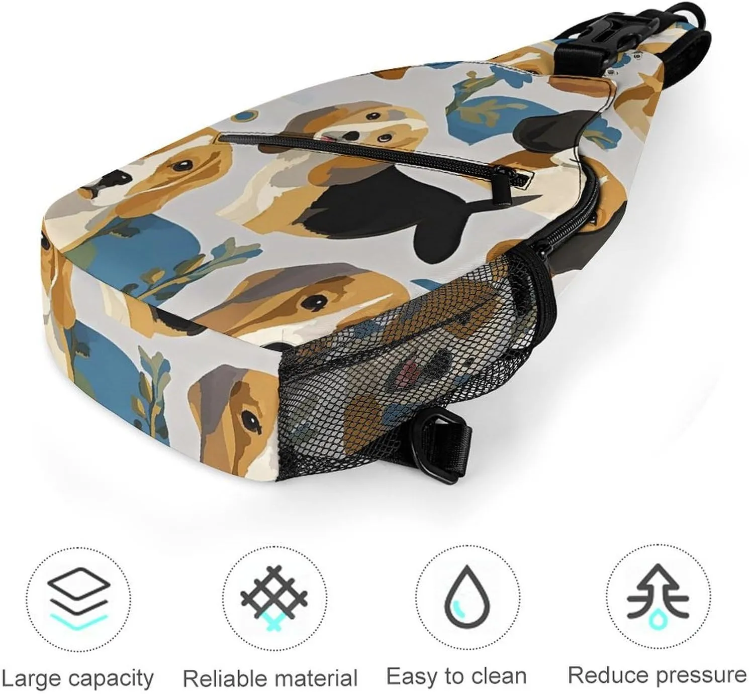 Crossbody Sling Bag Beagle Patterns Backpack Sling Bag Travel Hiking Chest Bag Shoulder Bag Daypack