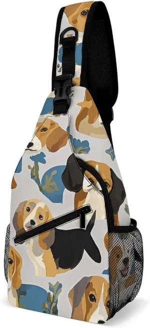 Crossbody Sling Bag Beagle Patterns Backpack Sling Bag Travel Hiking Chest Bag Shoulder Bag Daypack